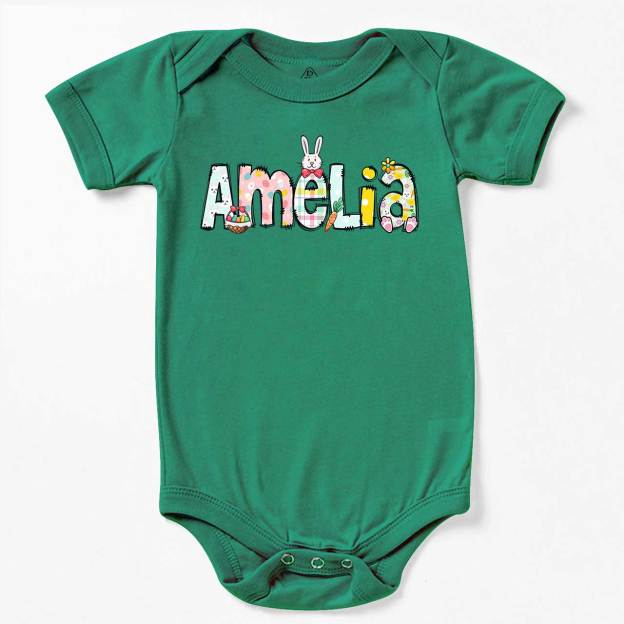 Personalized Easter Alphabet Name Bodysuit Beepumpkin