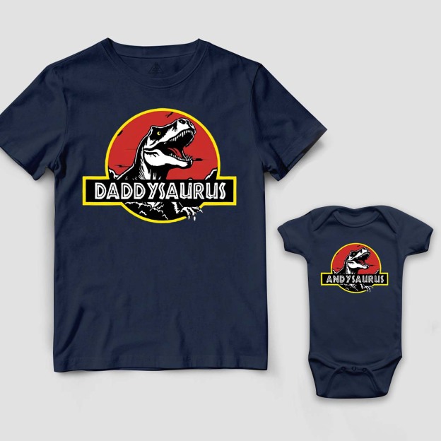 Personalised Name-saurus Dad&Me Matching Shirts