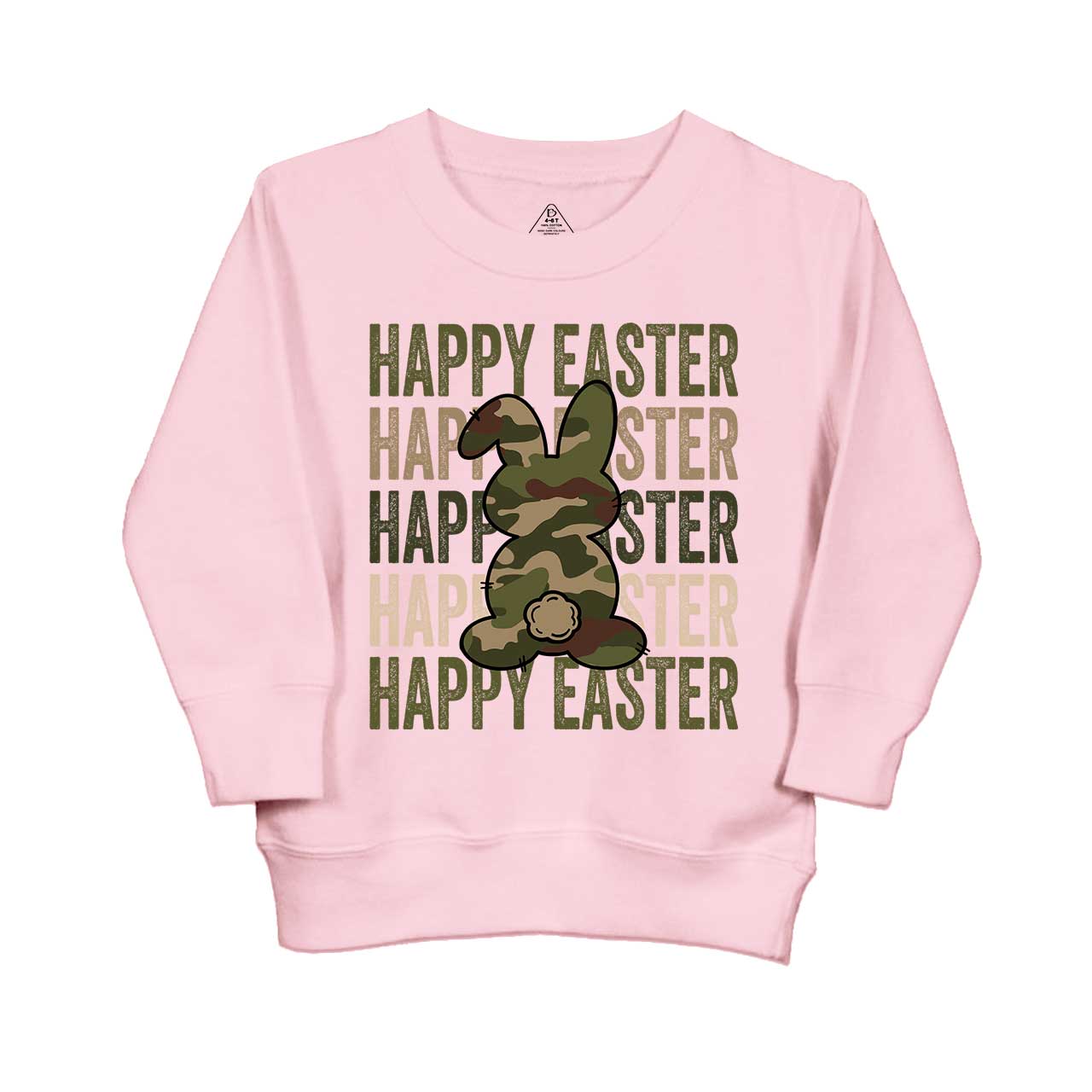 Easter Camouflage Happy Bunny Easter Kid's Sweatshirt