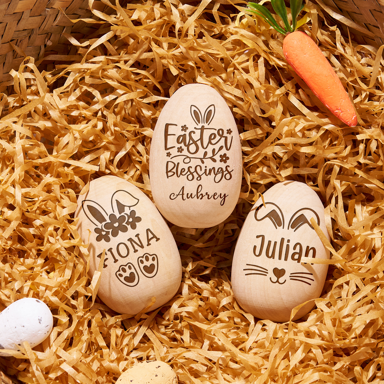 Personalized Musical Wooden Easter Egg Shakers