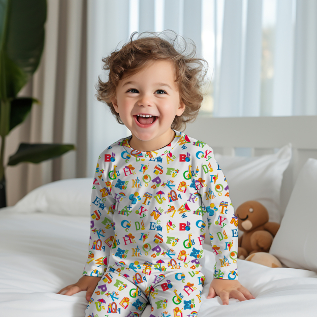 Alphabet Two-Piece Pajama Set For Kids