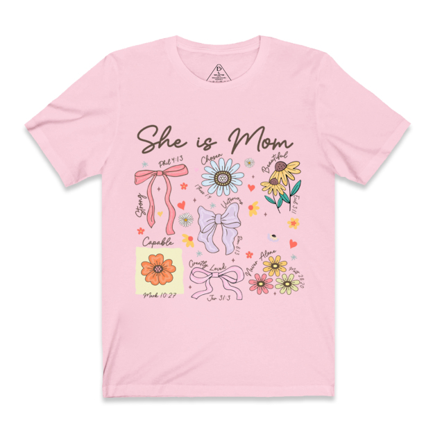 She is Mom Boho Floral T-Shirts