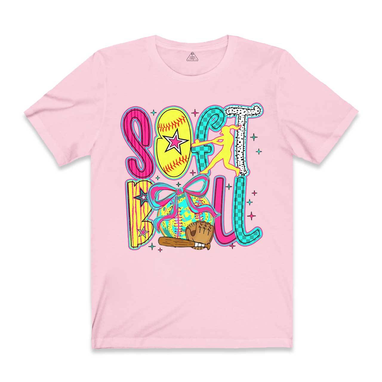 Softball Coquette Game Day Mama T-Shirts