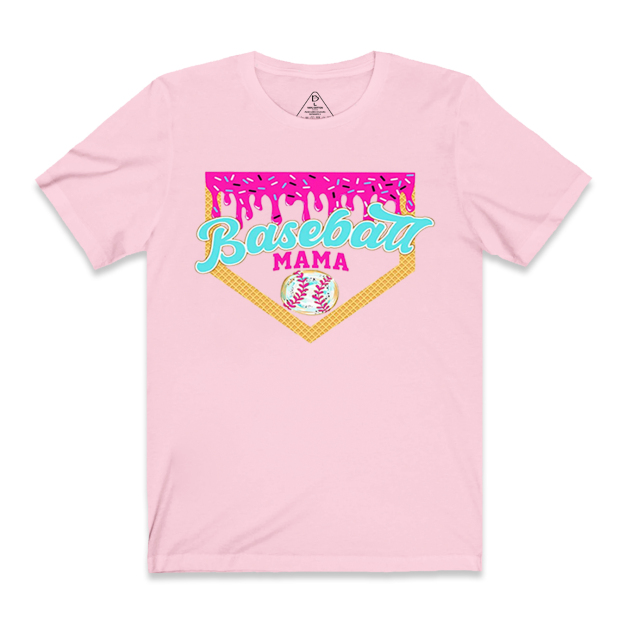 Baseball Ice Cream Drip Mama T-Shirts