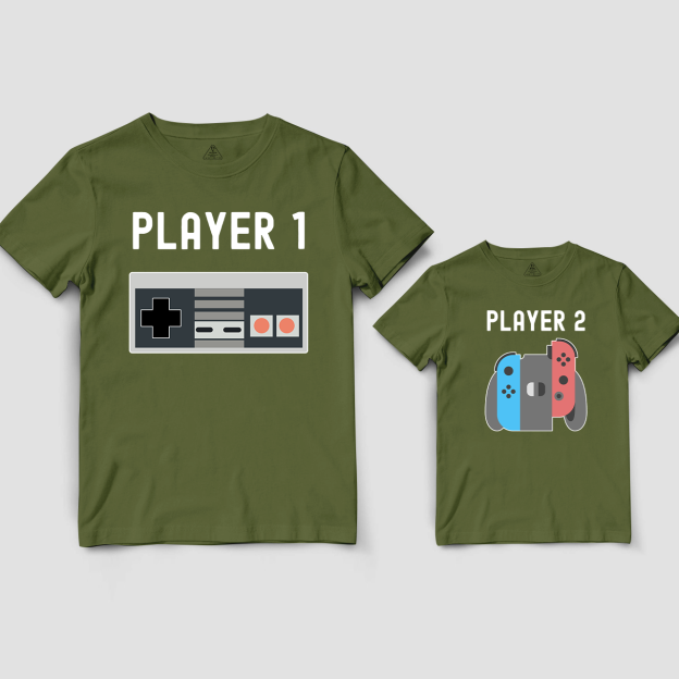 Retro Video Game Dad and me Matching Gift Shirt