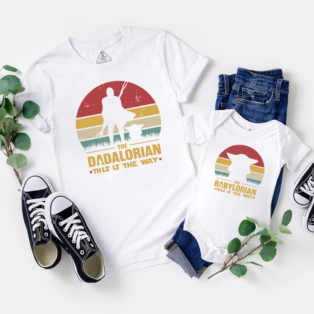 Personalized Dadalorian Mamalorian Family Matching Tees Beepumpkin