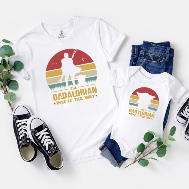 Personalized Dadalorian Mamalorian Family Matching Tees Beepumpkin