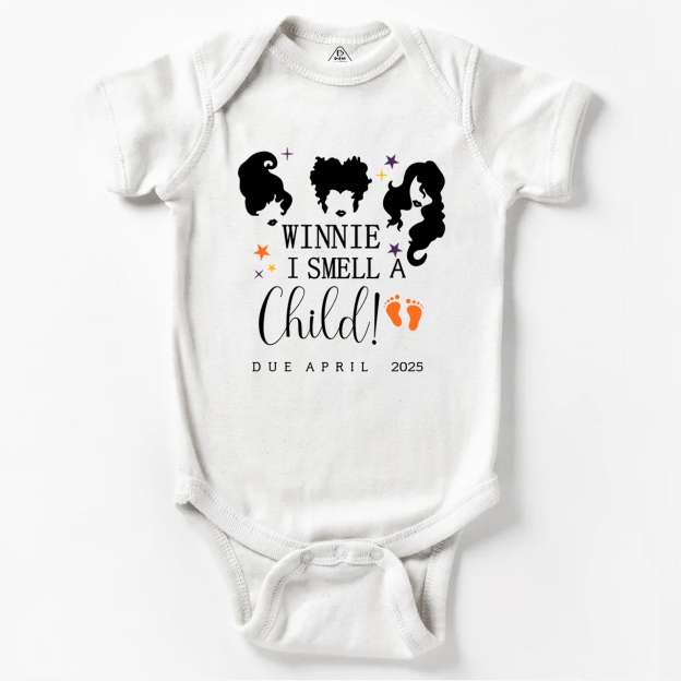Personalized Winnie I Smell A Child Announcement Bodysuit For Baby