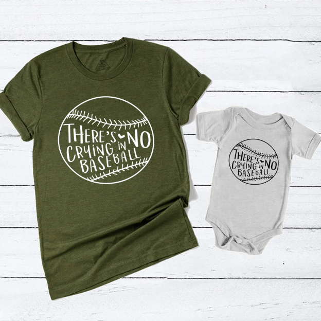 No Crying In Baseball Mom&Me Shirt