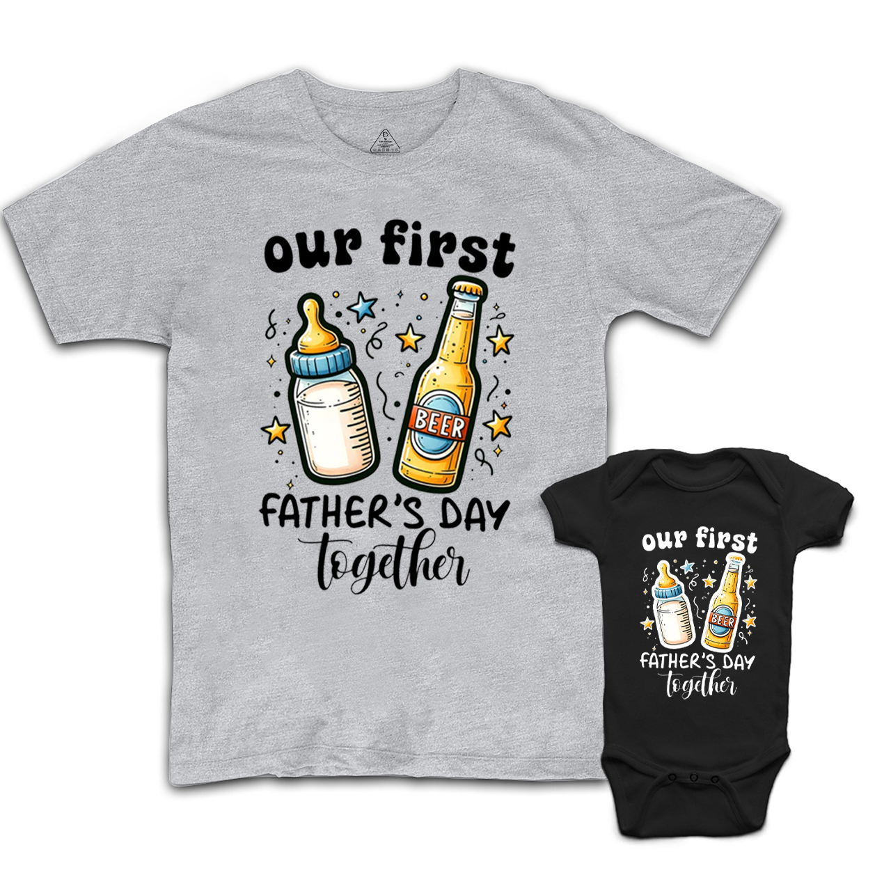 Beer Milk Bottle Dad&Me Matching Shirts