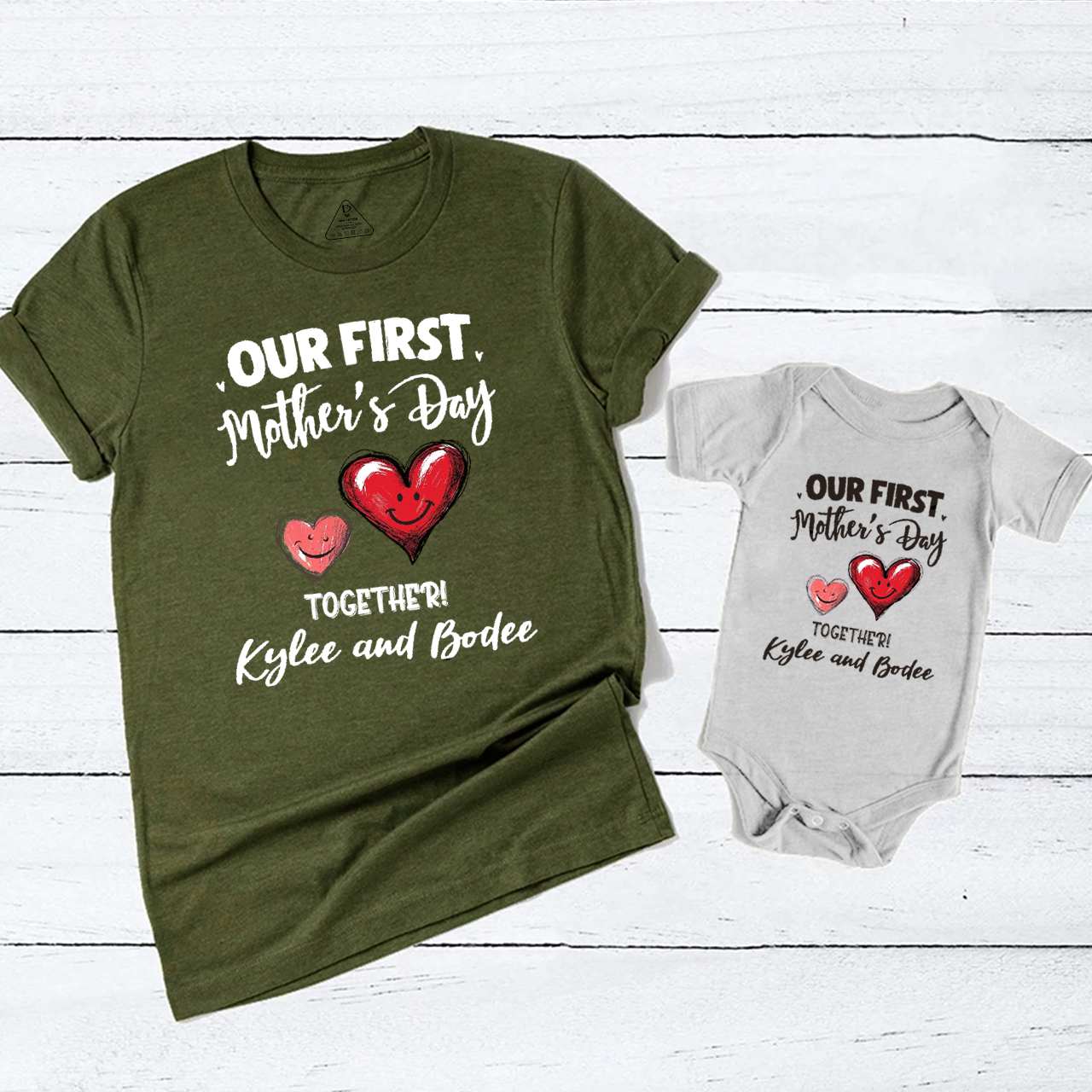 Personalized Our First Mother's Day Mom&Me Matching Tees