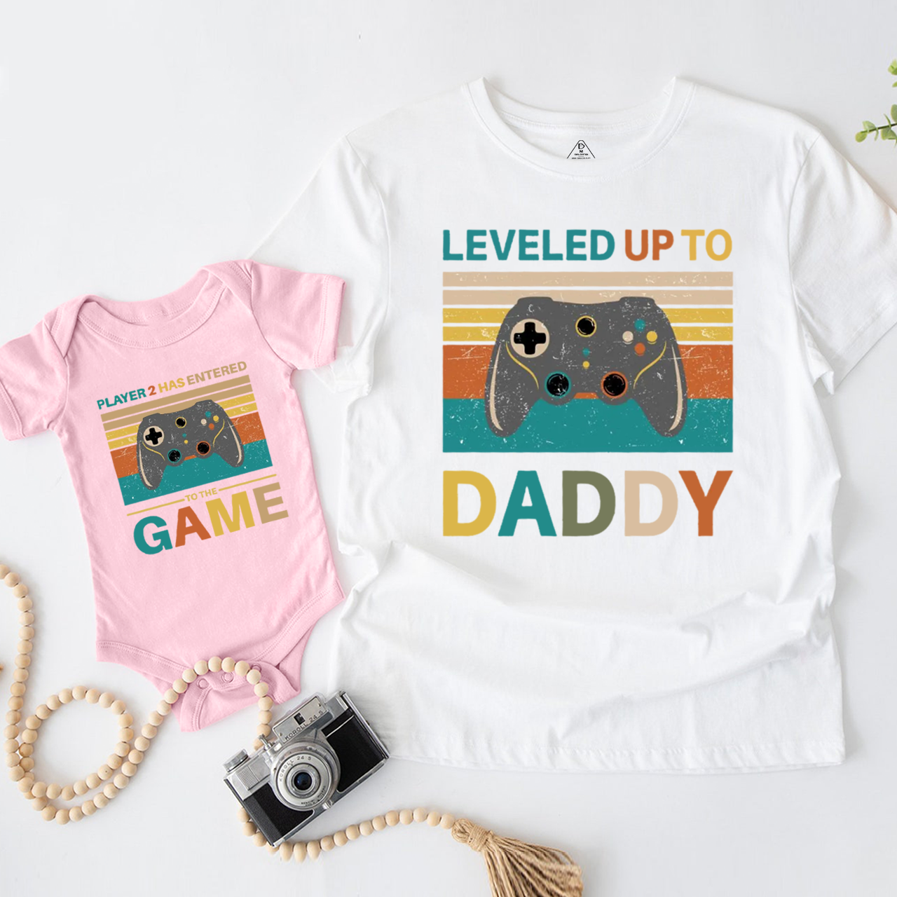 Leveled Up To Daddy Dad&Me Matching Shirts