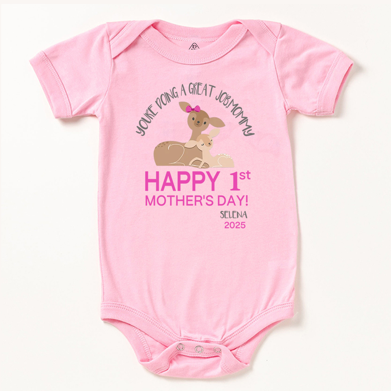 Happy 1st Mother's Day Deer Bodysuit For Baby
