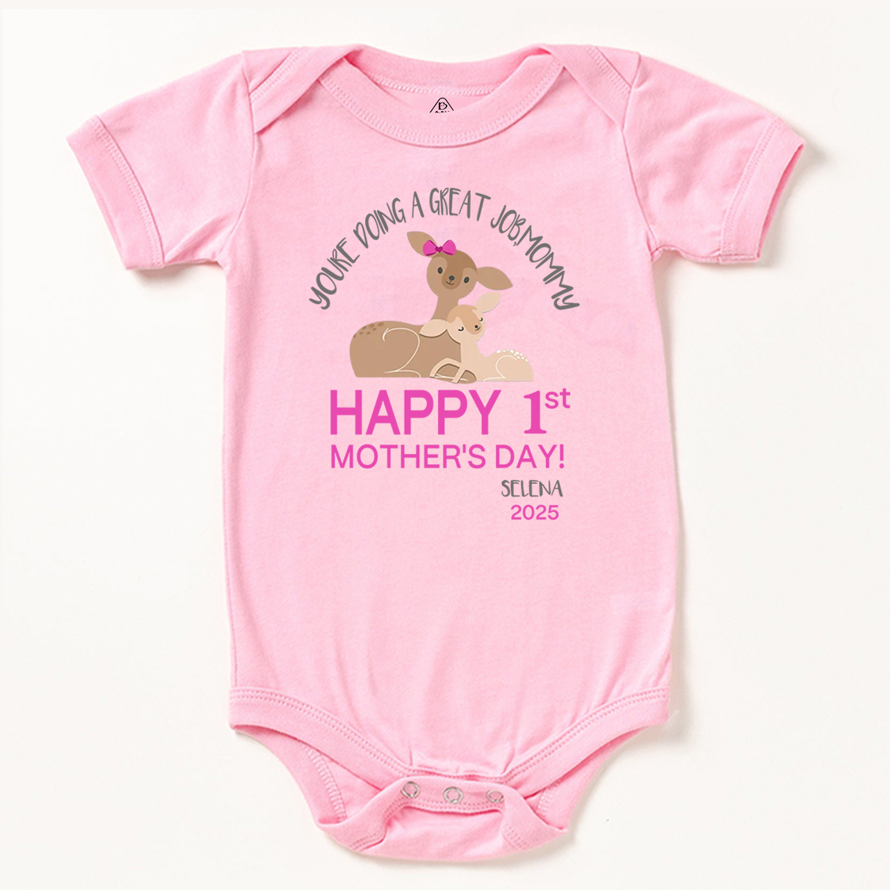Happy 1st Mother's Day Deer Bodysuit For Baby