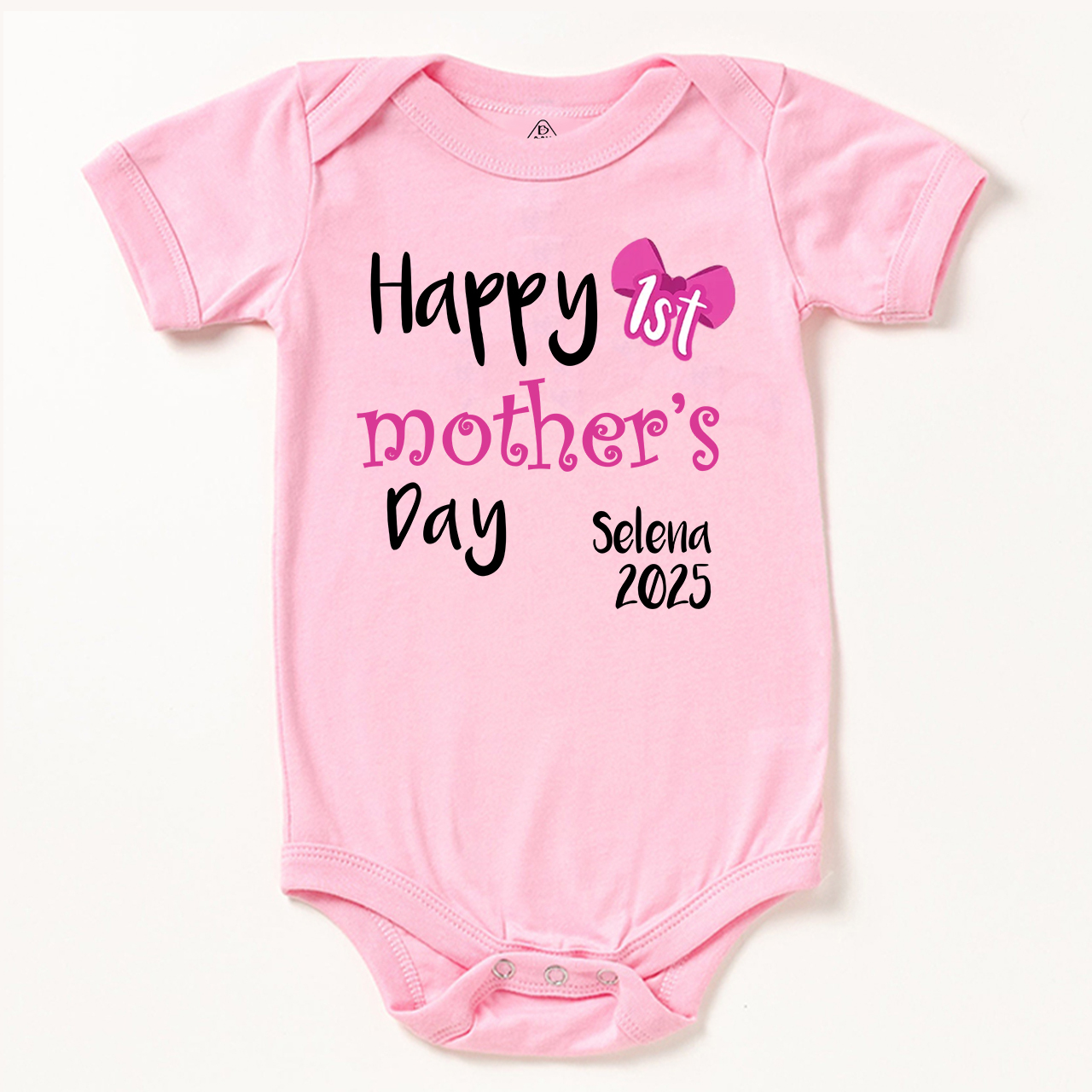 Personalized Happy 1st Mother's Day Bodysuit For Baby