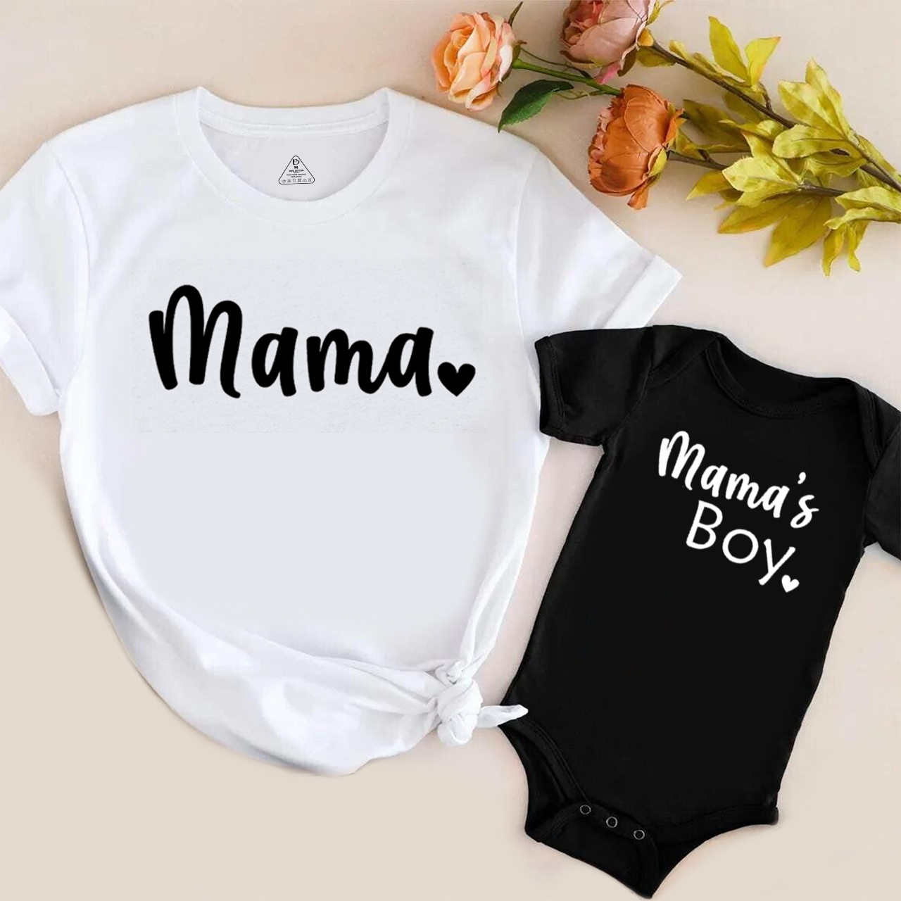 Personalized Mama's Boy Mama's Girl Mom&Me Matching Tees