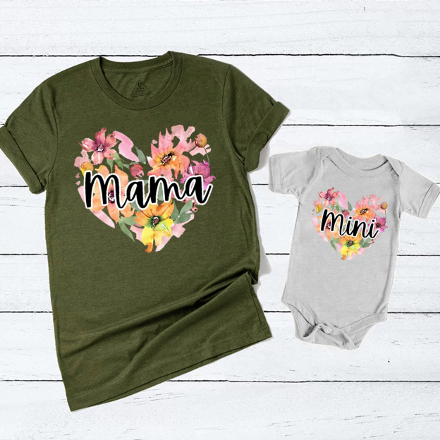 Floral Heart Mom&Me Matching Tees
