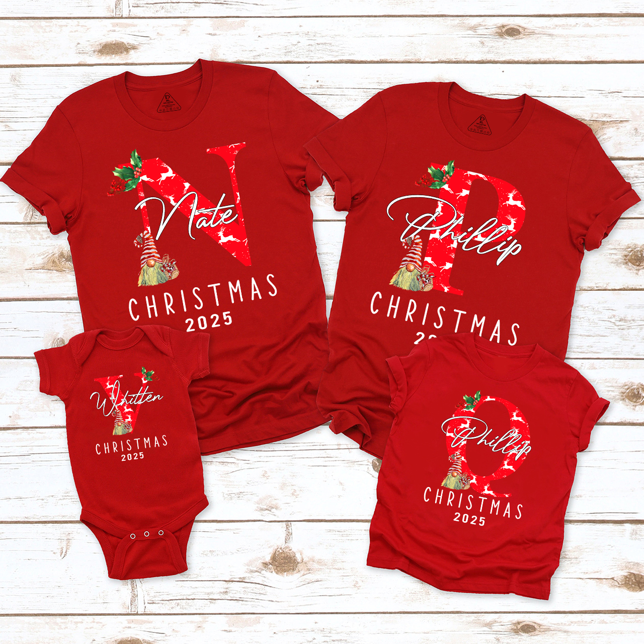 Personalized Monogrammed Family Christmas Gift Shirt