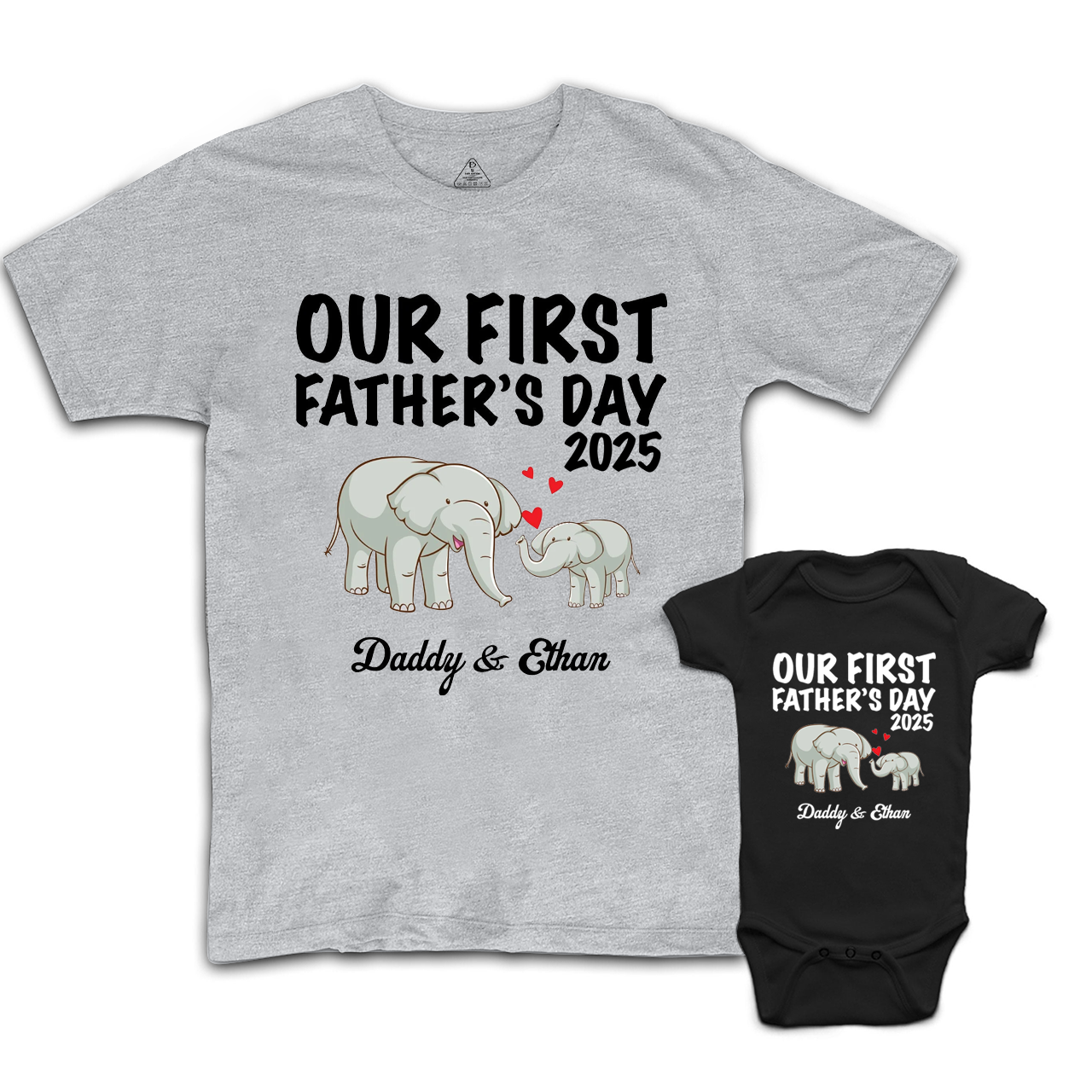 Personalized Elephant Love Launch Dad&Me Matching Shirts