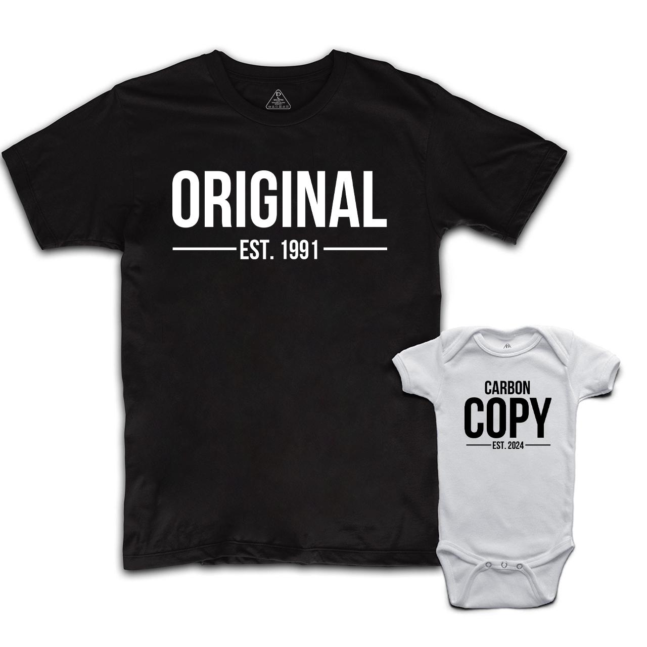 ORIGINAL Est. & CARBON COPY Est. Matching Tees For Dad and me