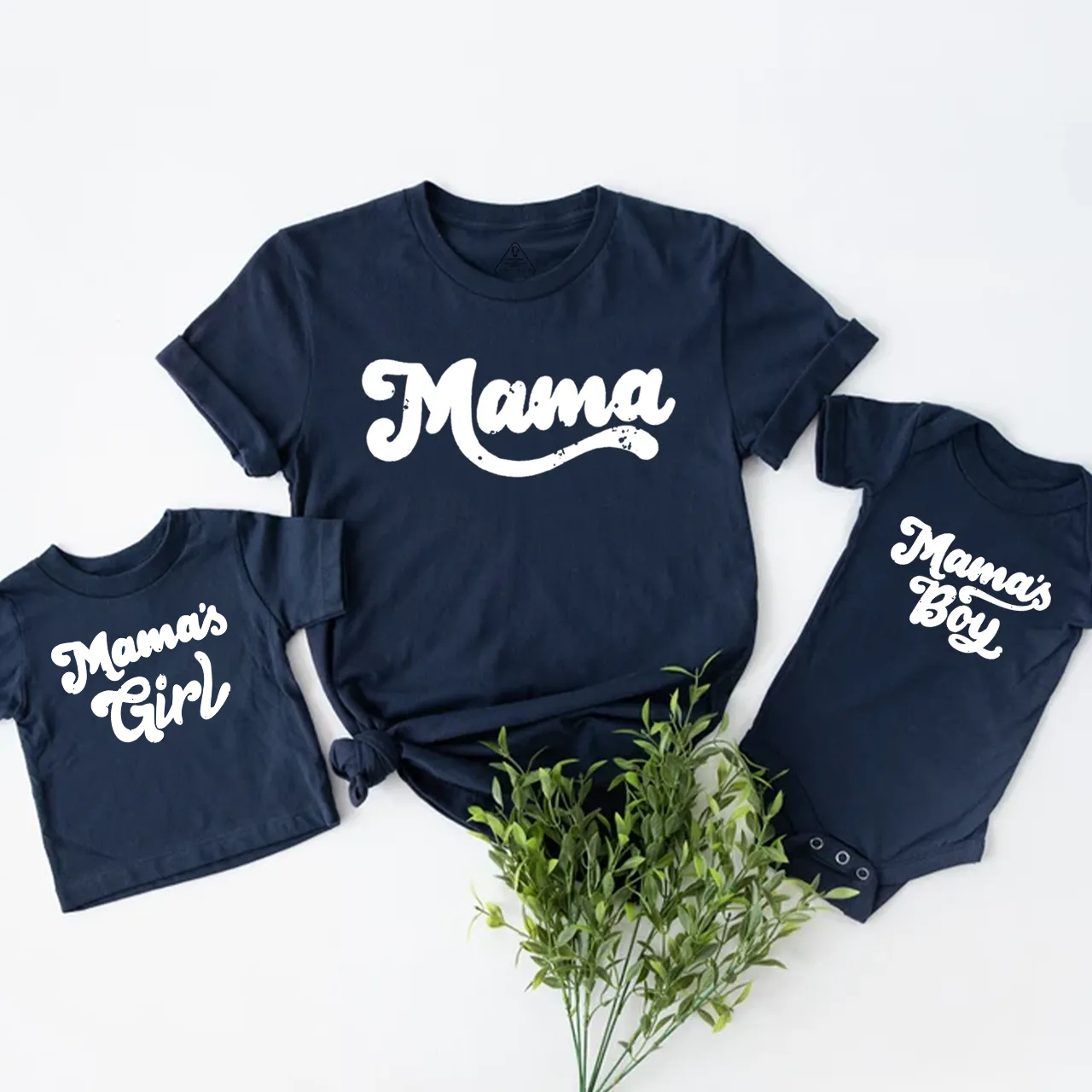 Personalized Mama's Boy Mama's Girl Matching Tees