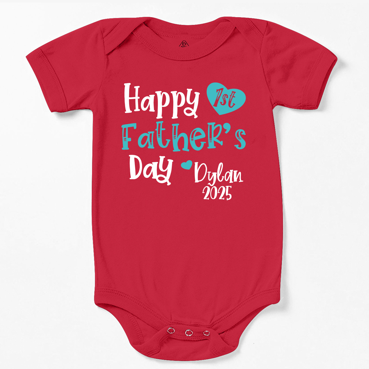 Personalized Happy 1st Father’s Day Blue Bodysuit Beepumpkin