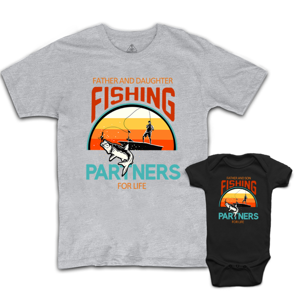 Father Son Fishing Partners For Life Dad&Me Matching Shirts