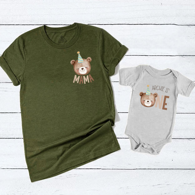 Beary First Birthday Mom&Me Matching Tees
