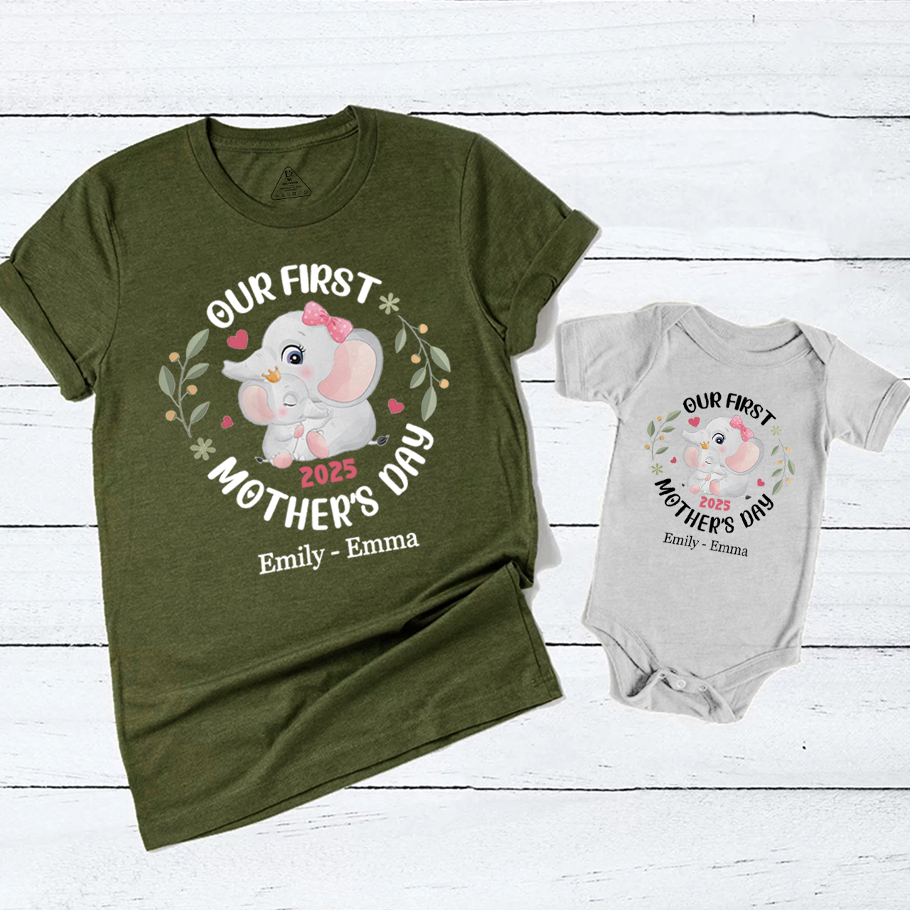 Personalized Animal First Mother's Day Mom&Me Matching Tees