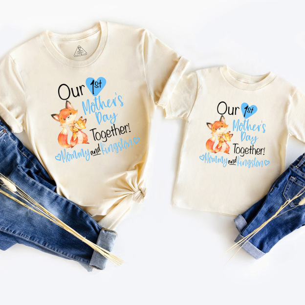 Personalized Our First Mothers Day Fox Mom&Me Matching Tees