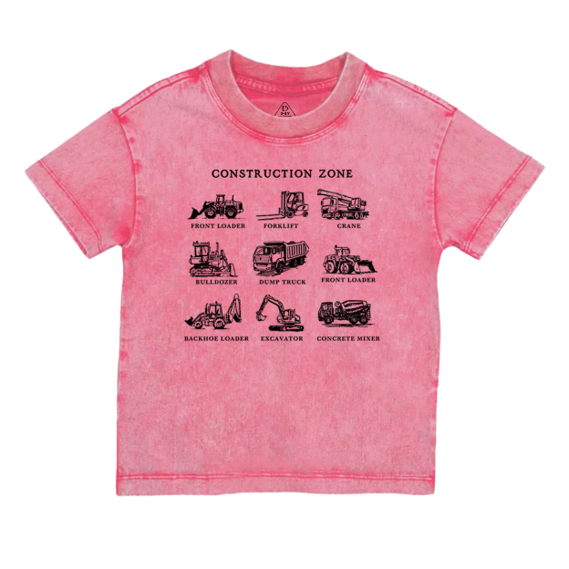 Construction Zone Toddler&Kids Washed Tees
