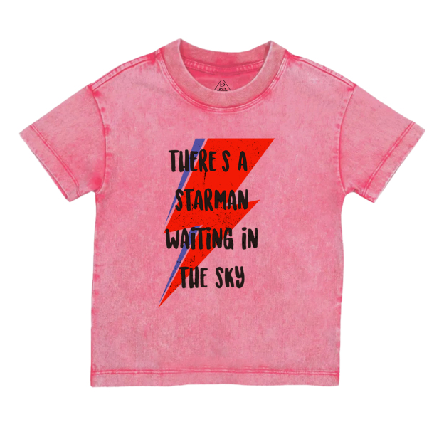Red And Blue Lightning Toddler&Kids Washed Tees          