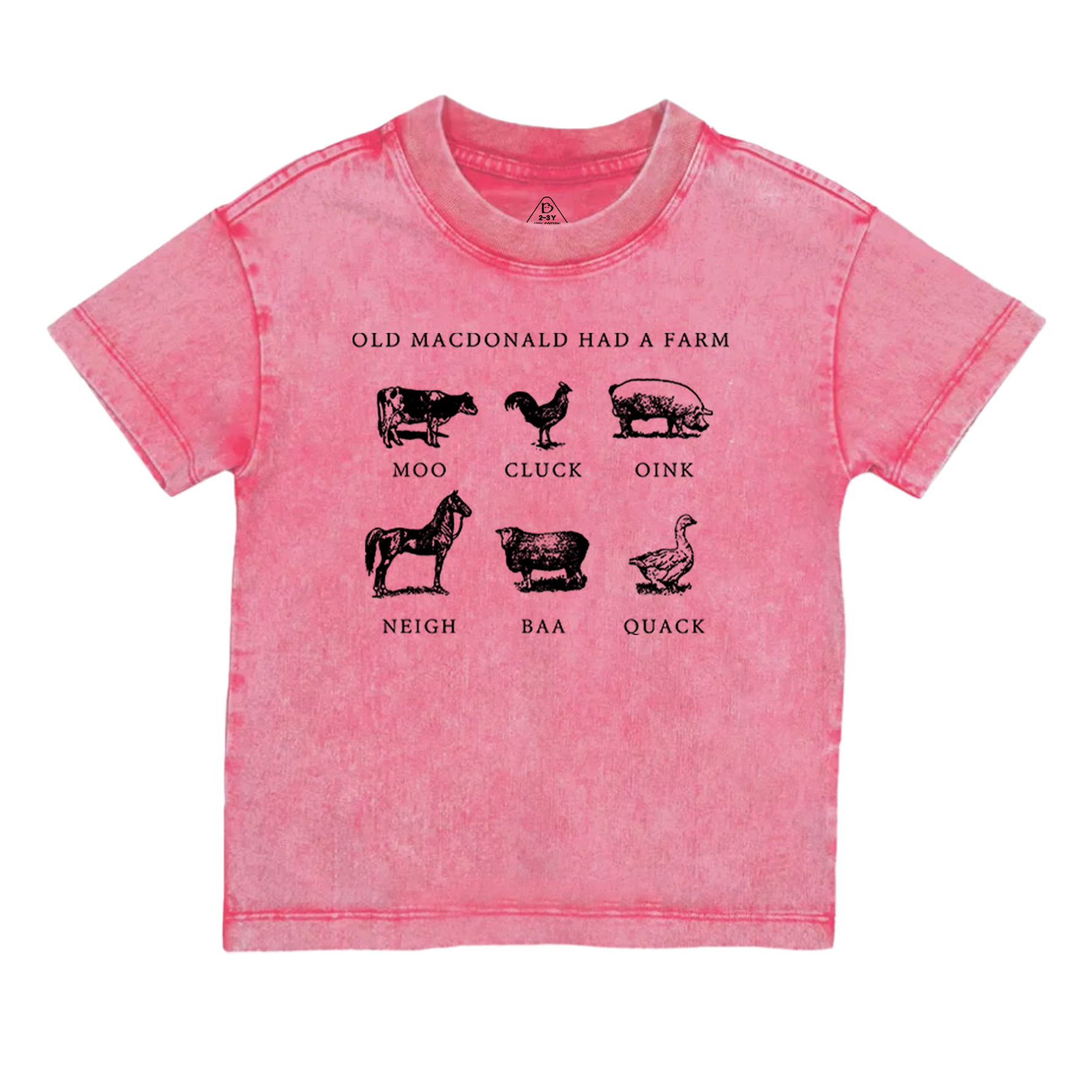 Had A Farm Kids Retro Natural Toddler&Kids Washed Tees