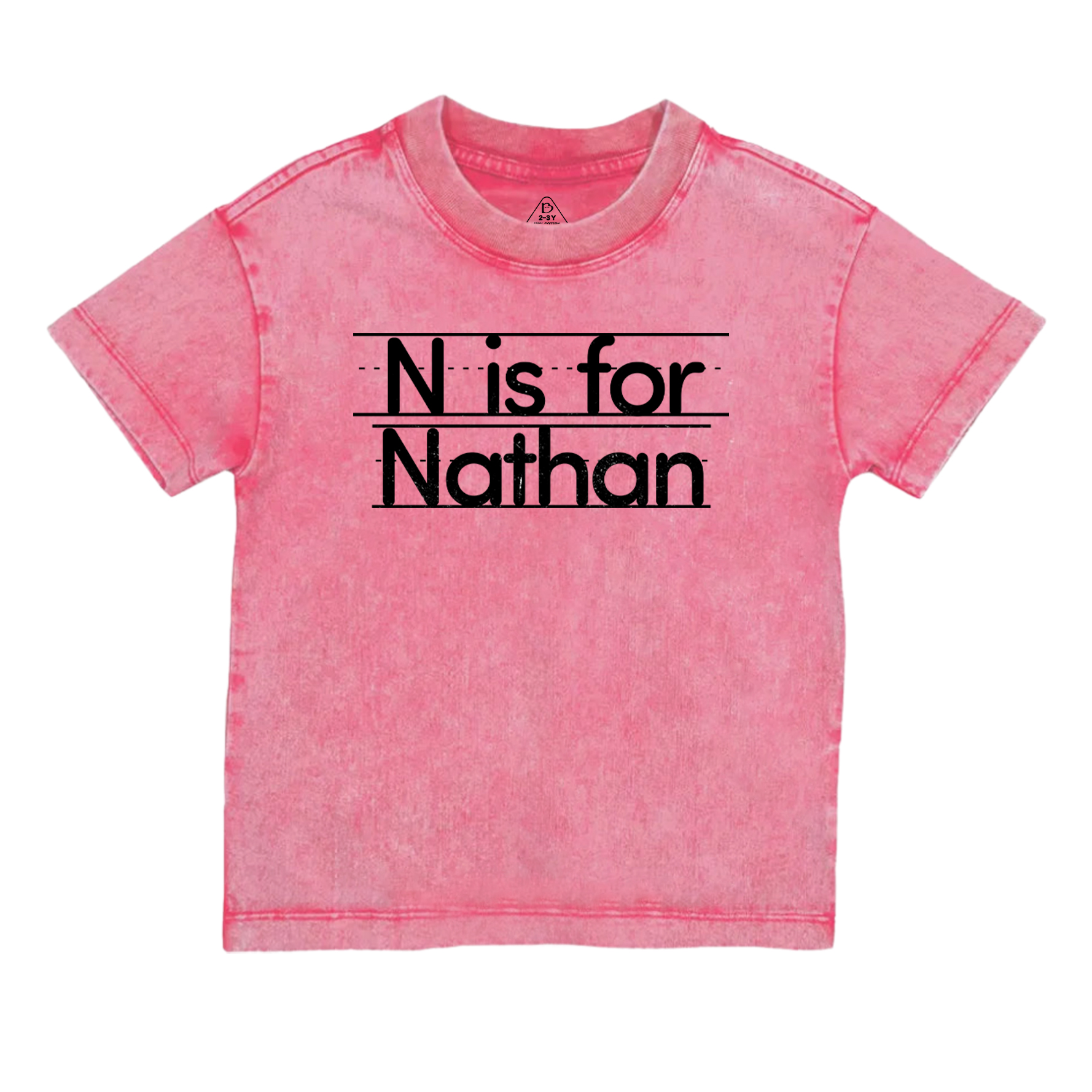 Custom Initial Back To School Toddler&Kids Washed Tees    