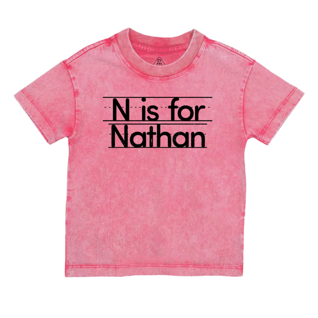 Custom Initial Back To School Toddler&Kids Washed Tees    