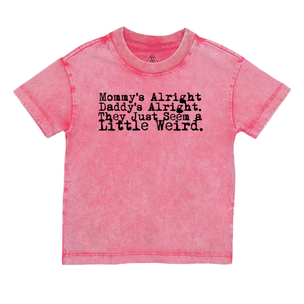 Rock n Roll Mommy Daddy Toddler&Kids Washed Tees