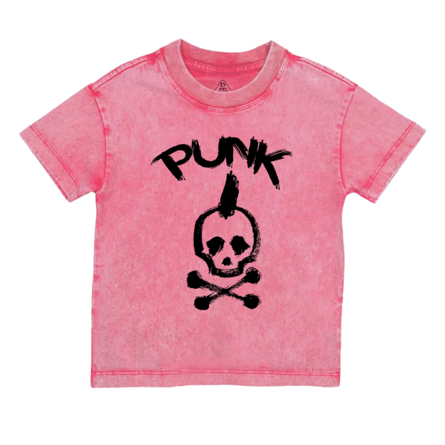 Punk Skull Toddler&Kids Washed Tees          