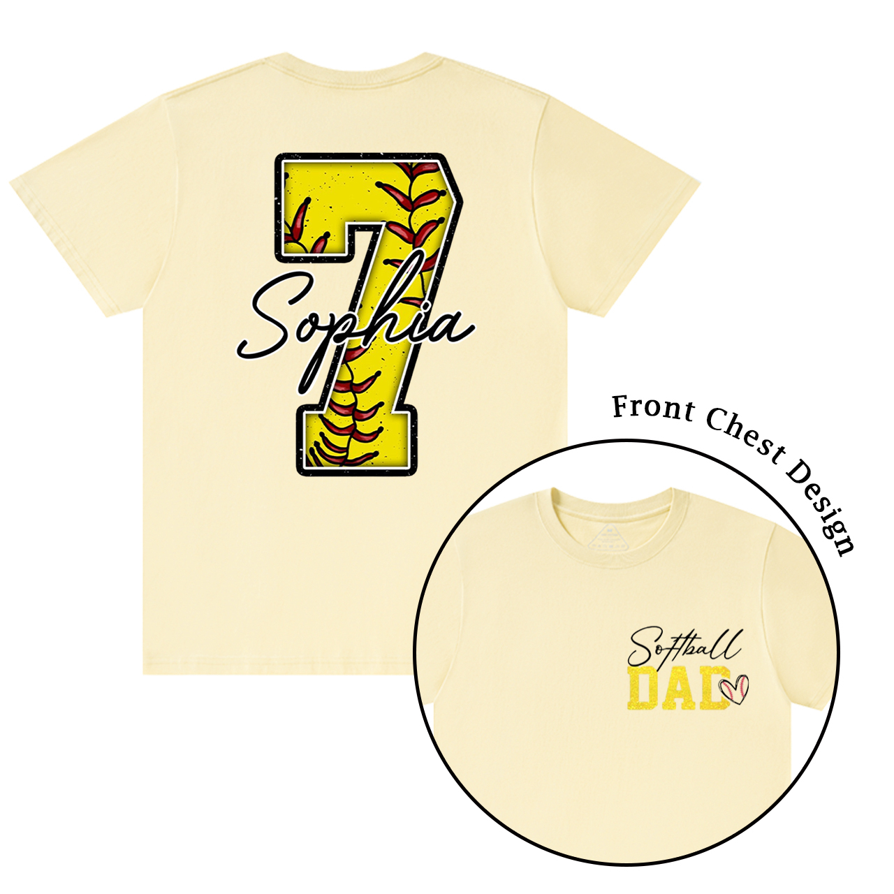 Personalized Softball Dad T-shirt