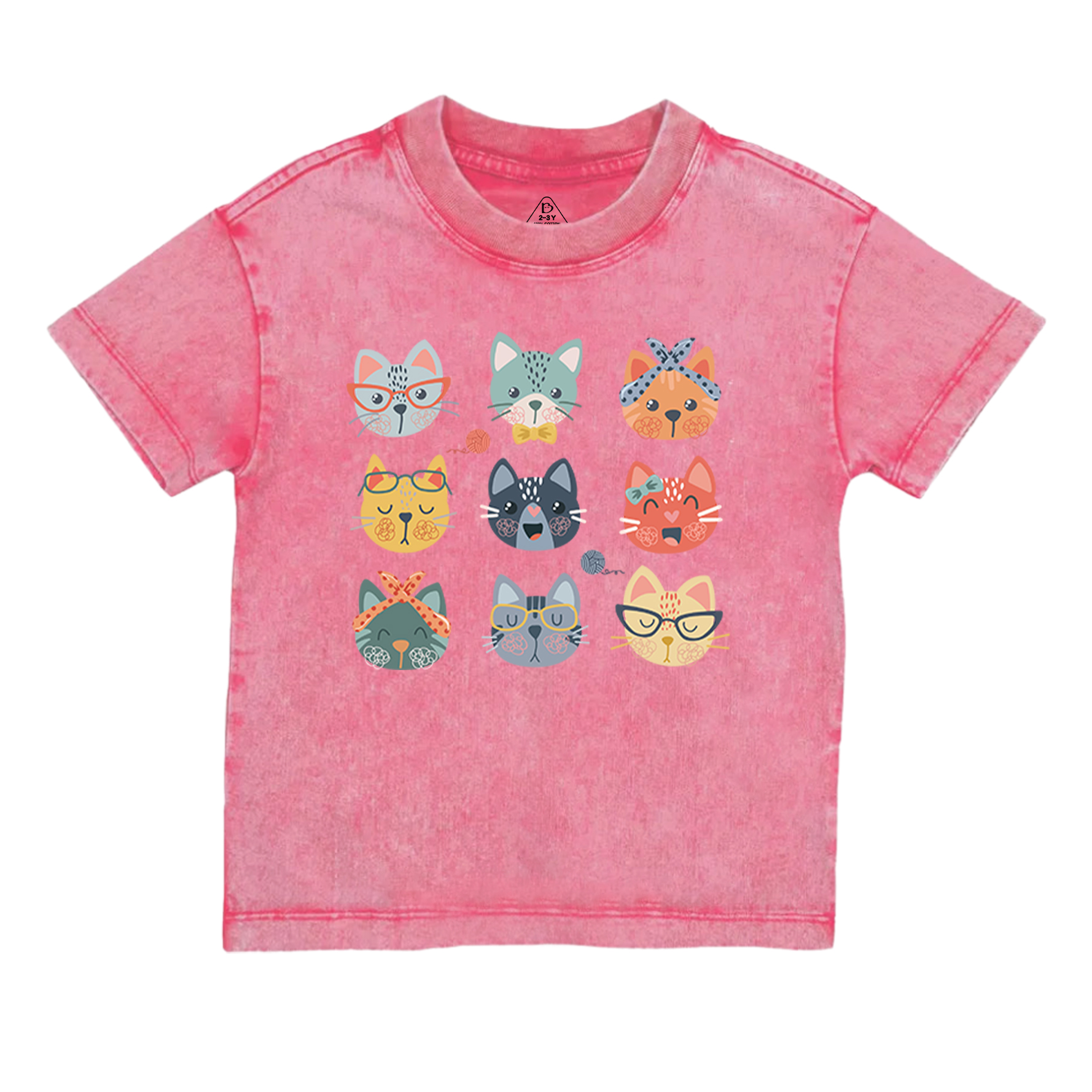 Cute Cat Lover Toddler&Kids Washed Tees