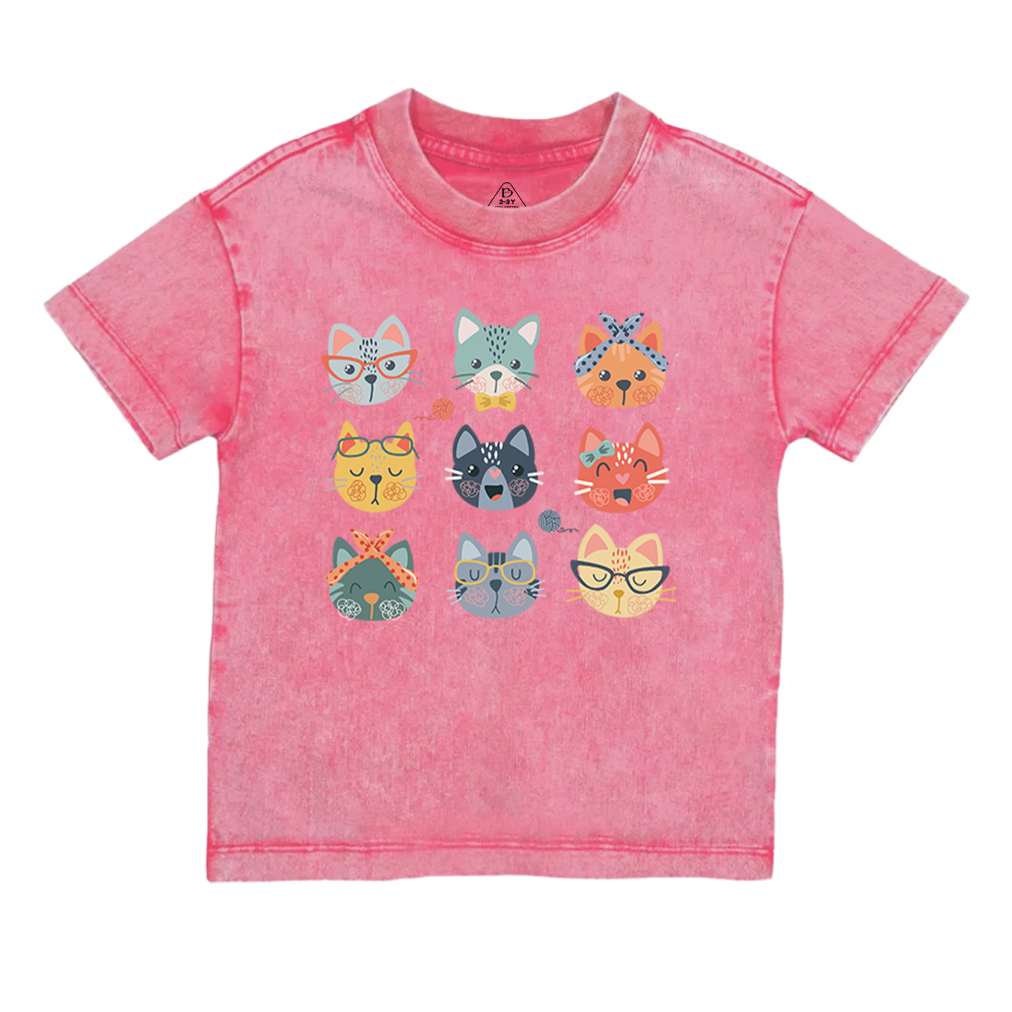 Cute Cat Lover Toddler&Kids Washed Tees