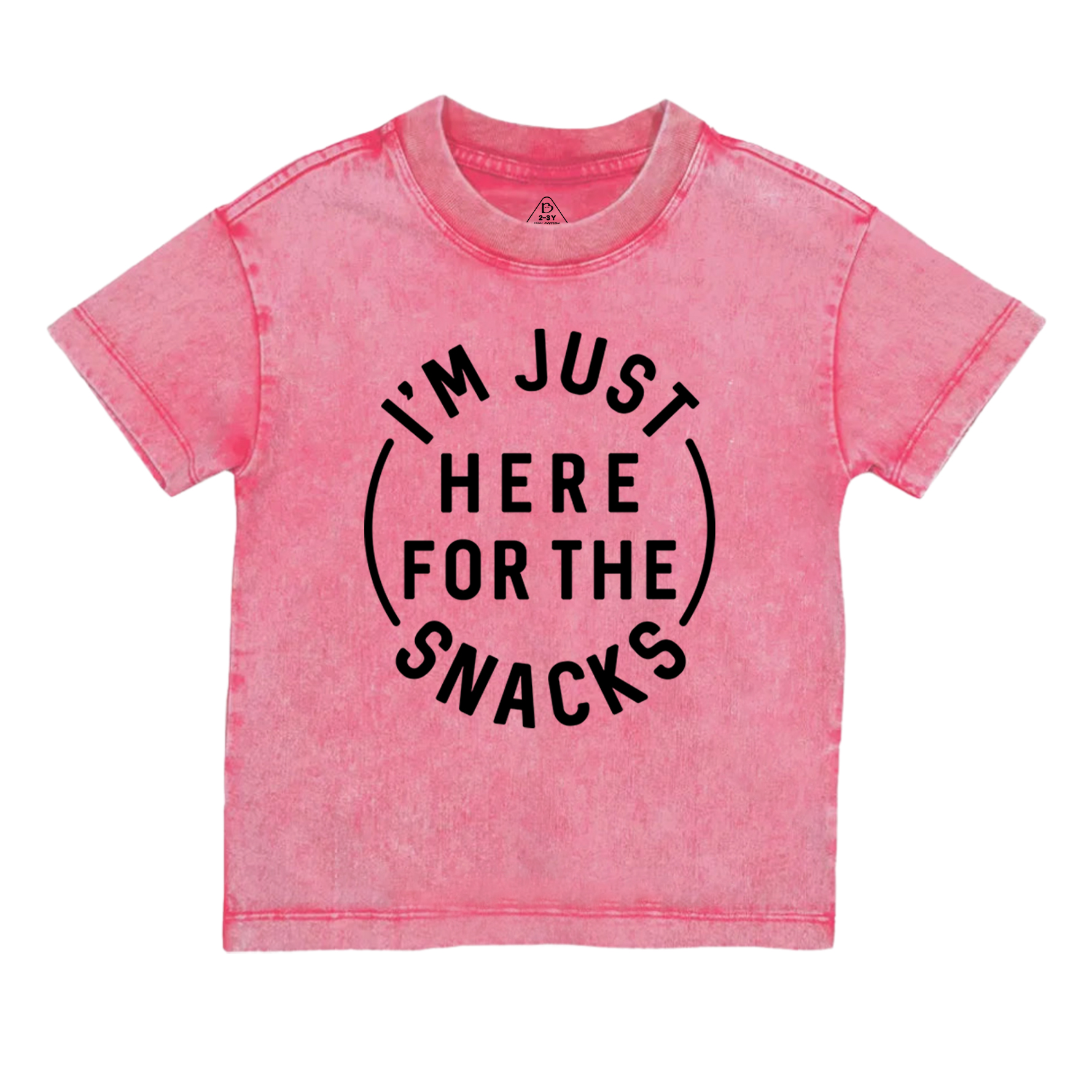 I'm Just Here For The Snacks Toddler&Kids Washed Tees