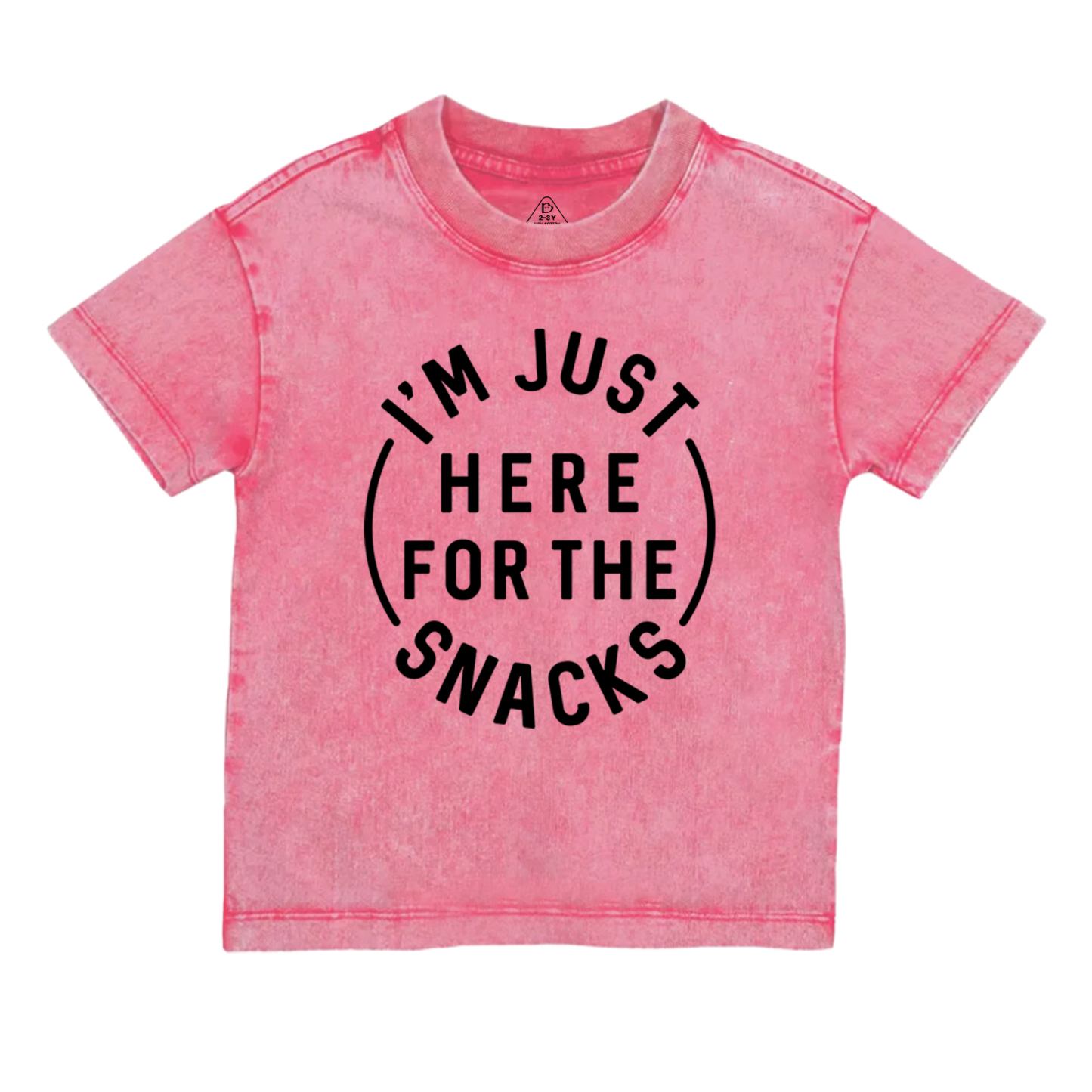 I'm Just Here For The Snacks Toddler&Kids Washed Tees
