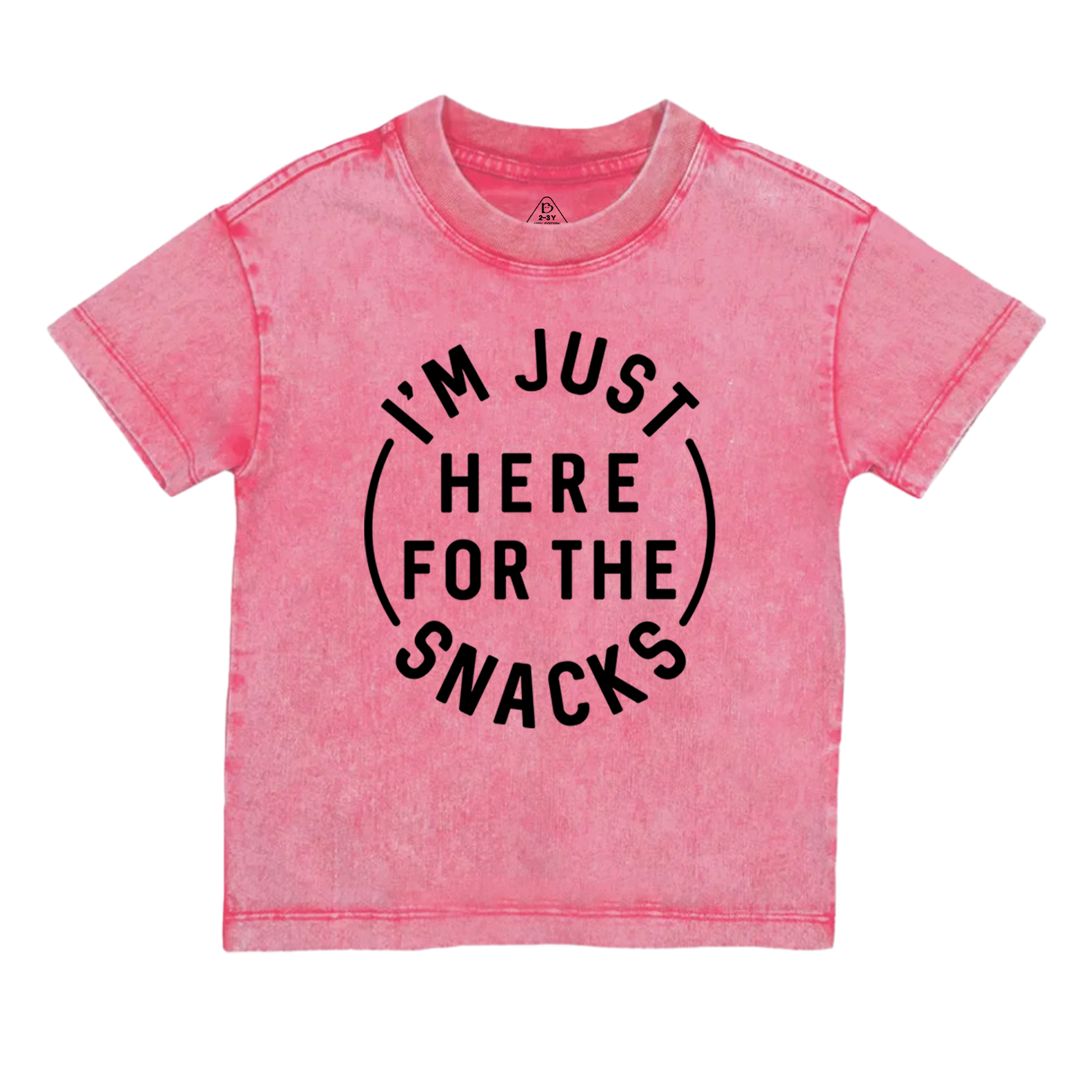 I'm Just Here For The Snacks Toddler&Kids Washed Tees