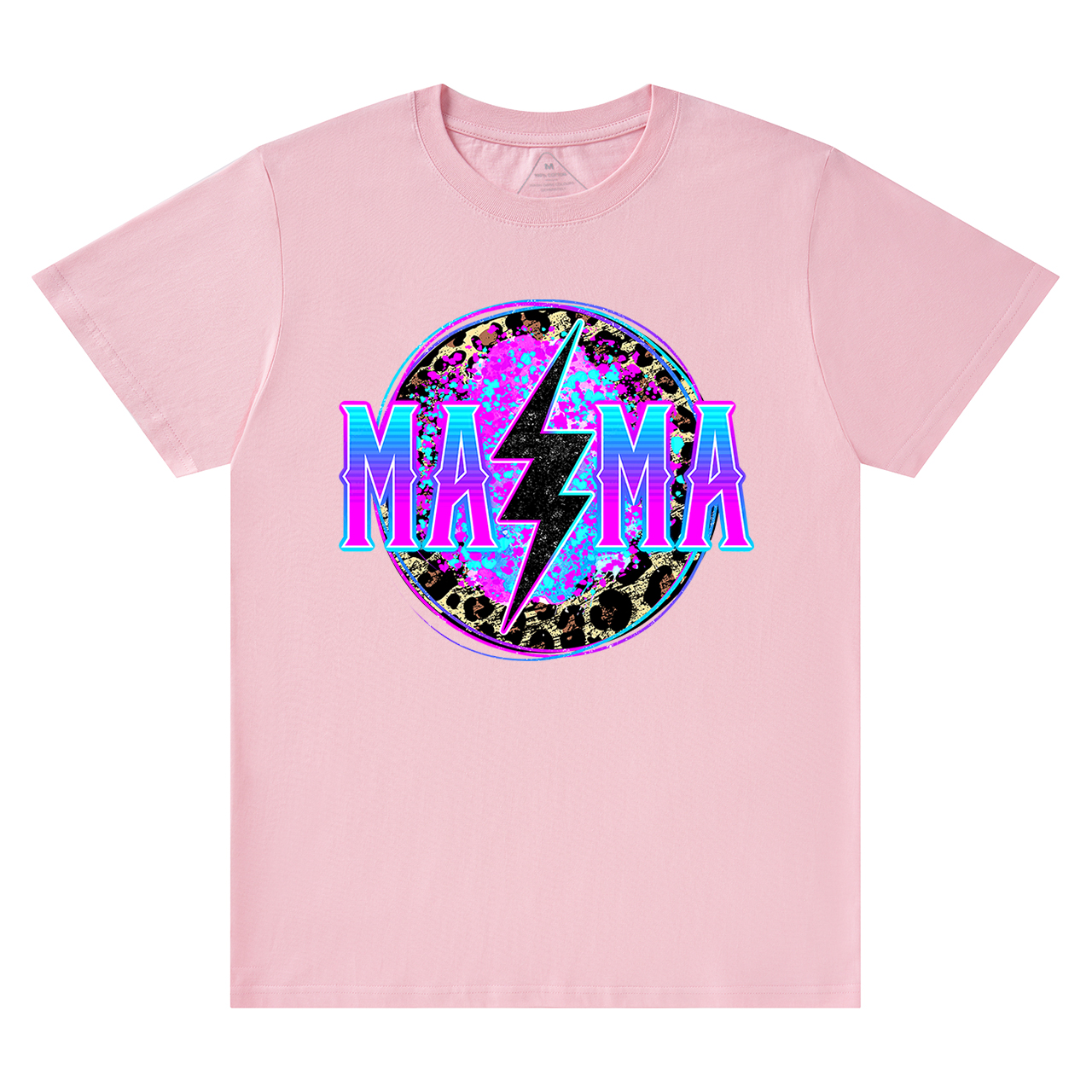 Mama Lightning Bolt Retro Leopard T-Shirt