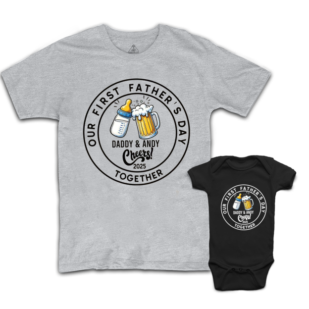 Personalized Our First Father's Day Dad&Me Matching Shirts