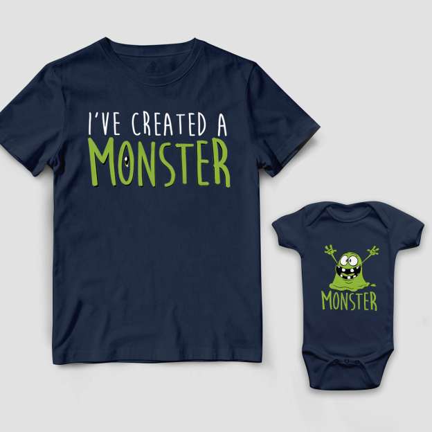 I Created A Monster Dad&Me Matching Shirts