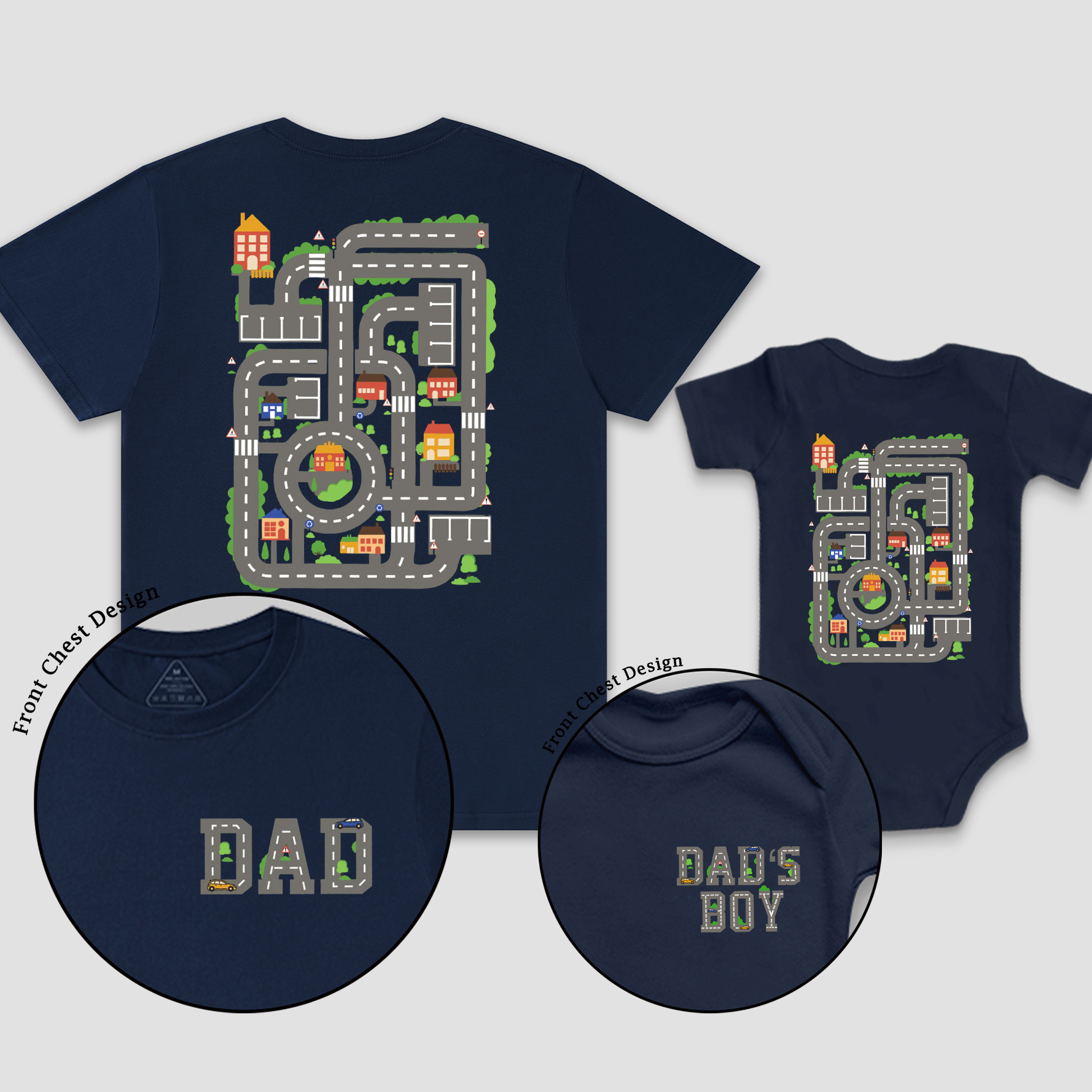 Personalized Car Track Dad&Me Matching Shirts