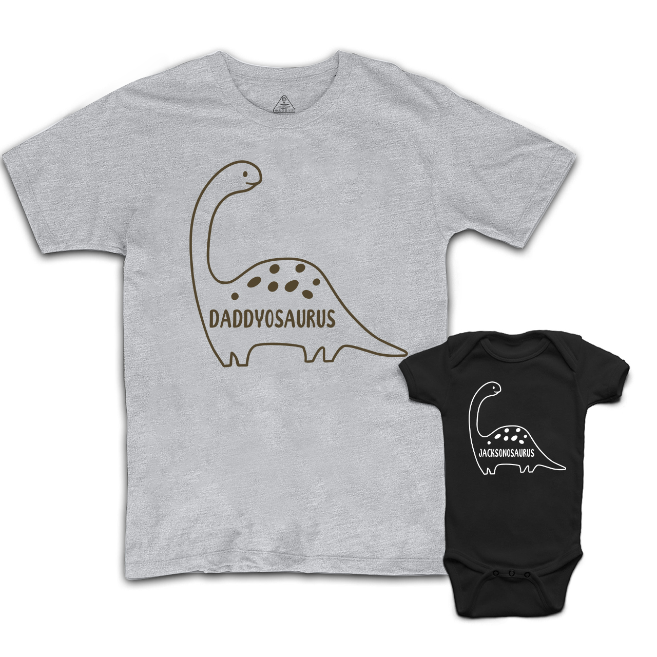 Personalized Dinosaur Father's Day  Dad&Me Matching Shirts