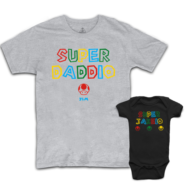 Personalized Super Daddio Dad&Me Matching Shirts
