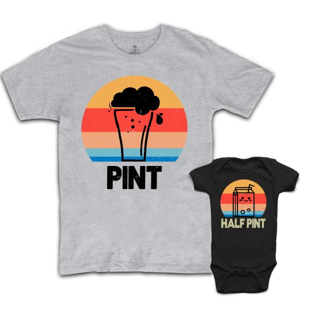 Dad Kid Matching Shirts-"Pint and Half Pint"